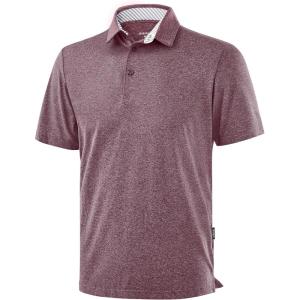 Golf Shirts Heather Polo Short Sleeve Dry Fit Lightweight Moisture Wicking Collared Shirts Casual Athletic Business(Merlot Red)