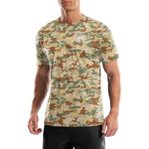 Men’s UPF 50+ Sun Protection Dry Fit Workout T-Shirts Rash Guard Swim Shirts Moisture Wicking Tee for Athletic, Beach, Hiking(Brown Camo)