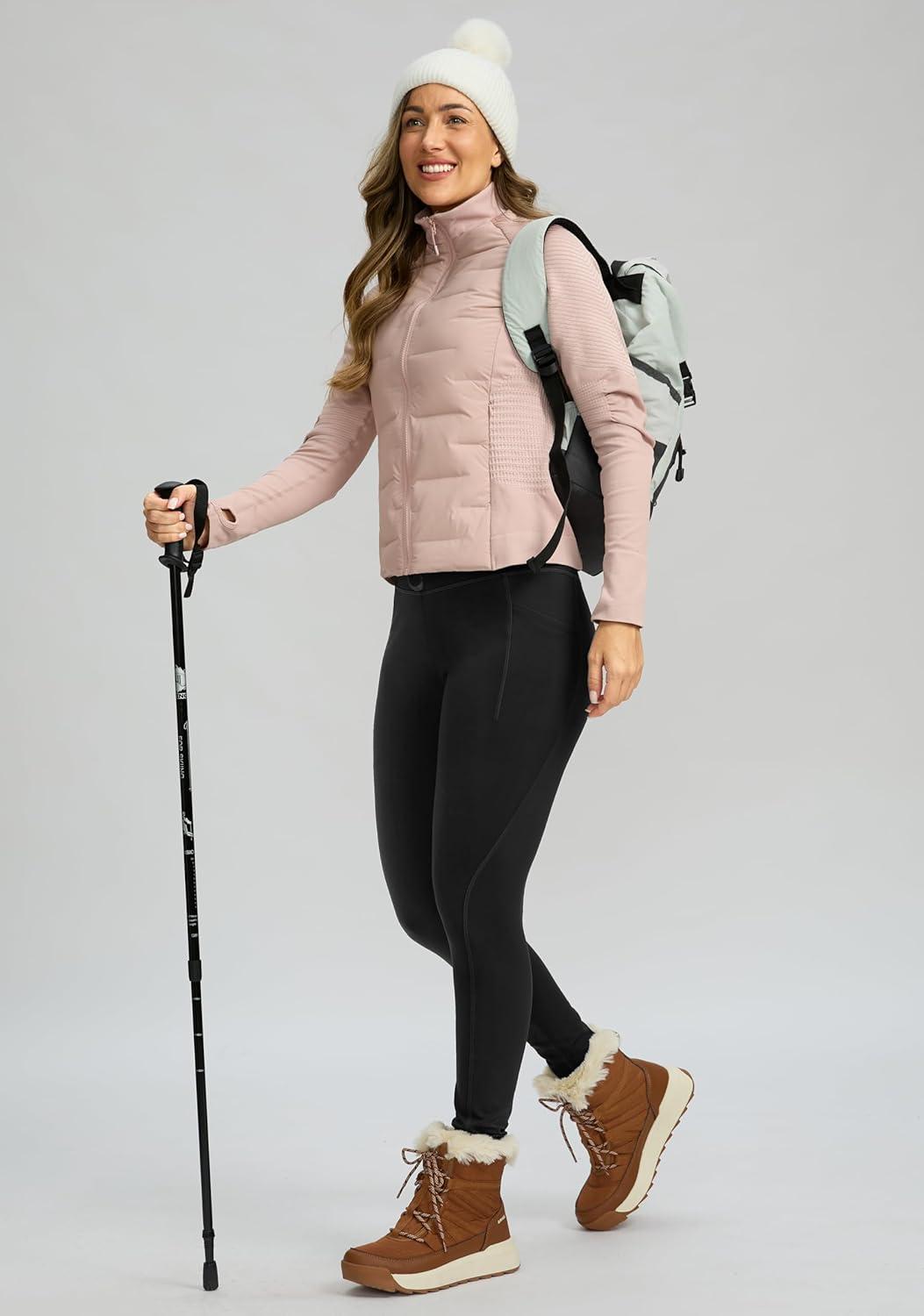 imageG Gradual Womens Fleece Lined Winter Leggings High Waisted Water Resistant Thermal Hiking Ski Pants for Women with PocketsBlack