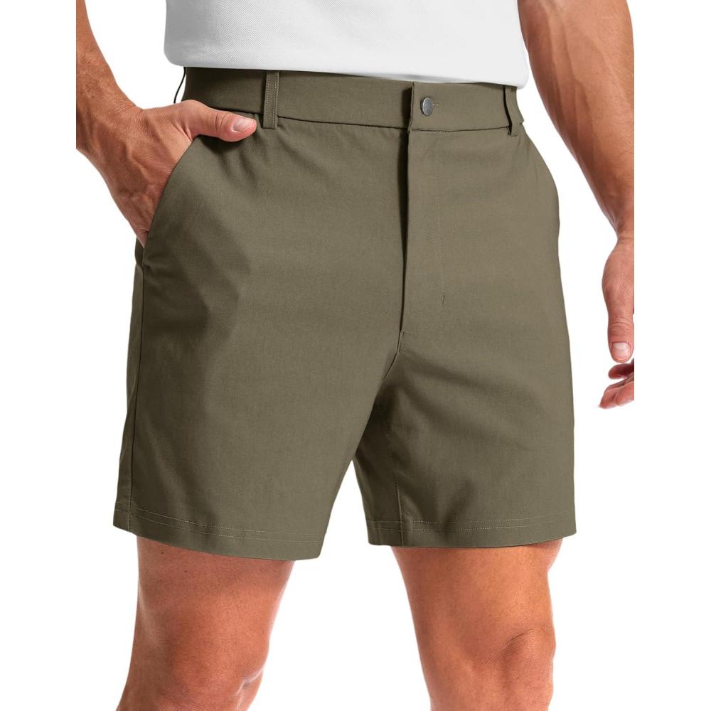 imageG Gradual Mens Golf Dress Shorts 5quot 7quot 9quot Stretch Casual Work Flat Front Shorts for Men with 3 Pockets Quick DryDusty Khaki