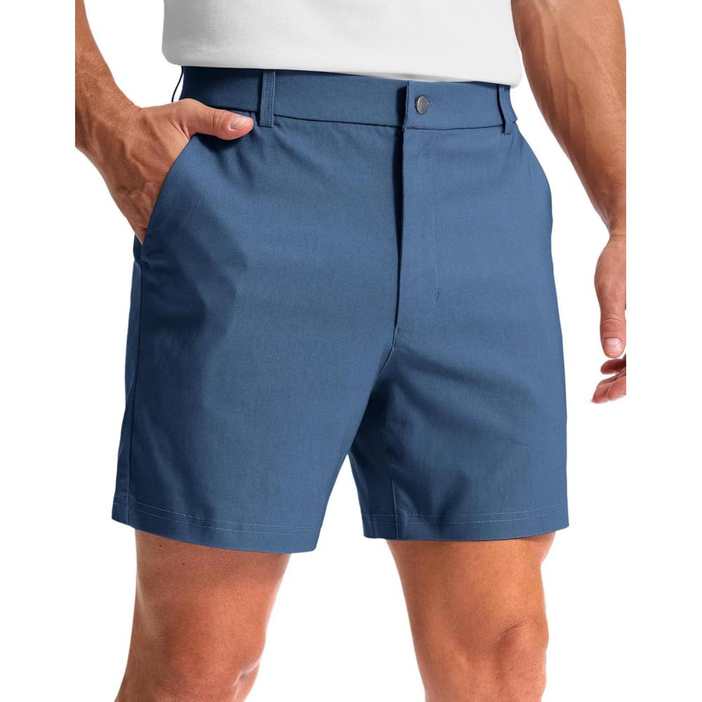 imageG Gradual Mens Golf Dress Shorts 5quot 7quot 9quot Stretch Casual Work Flat Front Shorts for Men with 3 Pockets Quick DrySlate Blue
