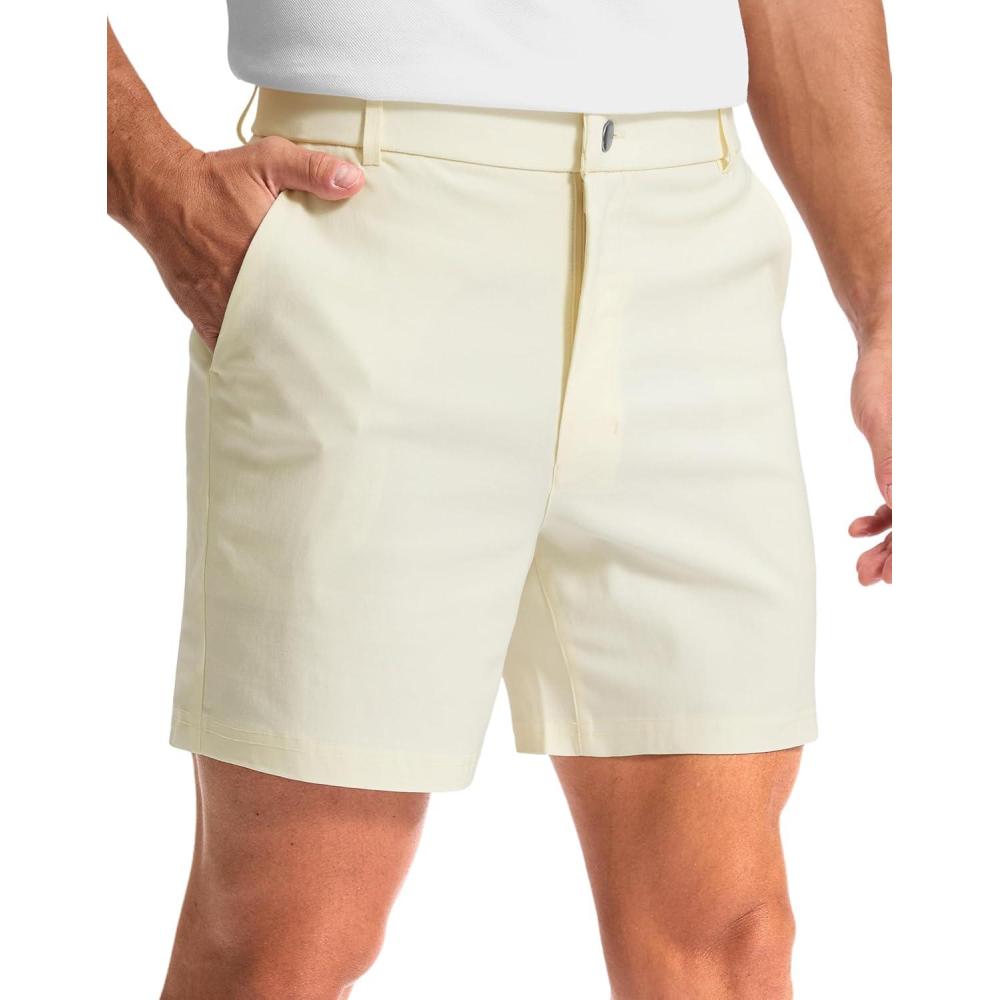imageG Gradual Mens Golf Dress Shorts 5quot 7quot 9quot Stretch Casual Work Flat Front Shorts for Men with 3 Pockets Quick DryWbeige