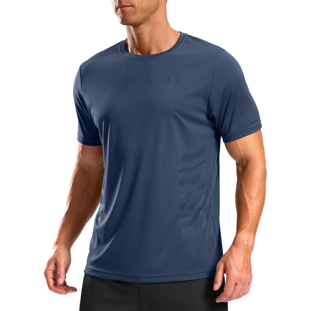imageG Gradual Mens Workout Shirts Quick Dry Athletic Running TShirts Lightweight Moisture Wicking Short Sleeve Sports Gym TopsNavy