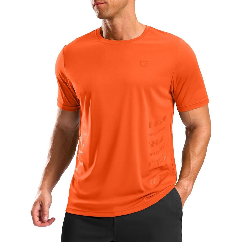 imageG Gradual Mens Workout Shirts Quick Dry Athletic Running TShirts Lightweight Moisture Wicking Short Sleeve Sports Gym TopsOrange