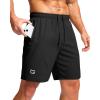 G Gradual Men’s Athletic Running Shorts with Zipper Pockets Quick Dry 7″/ 5″/ 9″ Workout Gym Shorts for Basketball Hiking(Black)