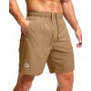 G Gradual Men’s Athletic Running Shorts with Zipper Pockets Quick Dry 7″/ 5″/ 9″ Workout Gym Shorts for Basketball Hiking(Dark Khaki)