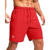 G Gradual Men’s Athletic Running Shorts with Zipper Pockets Quick Dry 7″/ 5″/ 9″ Workout Gym Shorts for Basketball Hiking(Deep Red)