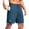 G Gradual Men’s Athletic Running Shorts with Zipper Pockets Quick Dry 7″/ 5″/ 9″ Workout Gym Shorts for Basketball Hiking(Dusty Blue)
