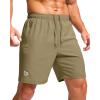 G Gradual Men’s Athletic Running Shorts with Zipper Pockets Quick Dry 7″/ 5″/ 9″ Workout Gym Shorts for Basketball Hiking(Dusty Khaki)