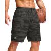 G Gradual Men’s Athletic Running Shorts with Zipper Pockets Quick Dry 7″/ 5″/ 9″ Workout Gym Shorts for Basketball Hiking(Green Camo)