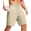 G Gradual Men’s Athletic Running Shorts with Zipper Pockets Quick Dry 7″/ 5″/ 9″ Workout Gym Shorts for Basketball Hiking(Khaki)