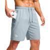 G Gradual Men’s Athletic Running Shorts with Zipper Pockets Quick Dry 7″/ 5″/ 9″ Workout Gym Shorts for Basketball Hiking(Light Grey)