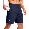 G Gradual Men’s Athletic Running Shorts with Zipper Pockets Quick Dry 7″/ 5″/ 9″ Workout Gym Shorts for Basketball Hiking(Navy)