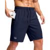 G Gradual Men’s Athletic Running Shorts with Zipper Pockets Quick Dry 7″/ 5″/ 9″ Workout Gym Shorts for Basketball Hiking(Navy)