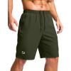 G Gradual Men’s Athletic Running Shorts with Zipper Pockets Quick Dry 7″/ 5″/ 9″ Workout Gym Shorts for Basketball Hiking(Olive)