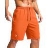 G Gradual Men’s Athletic Running Shorts with Zipper Pockets Quick Dry 7″/ 5″/ 9″ Workout Gym Shorts for Basketball Hiking(Orange)