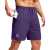 G Gradual Men’s Athletic Running Shorts with Zipper Pockets Quick Dry 7″/ 5″/ 9″ Workout Gym Shorts for Basketball Hiking(Purple)
