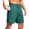 G Gradual Men’s Athletic Running Shorts with Zipper Pockets Quick Dry 7″/ 5″/ 9″ Workout Gym Shorts for Basketball Hiking(Rainforest Green)