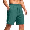 G Gradual Men’s Athletic Running Shorts with Zipper Pockets Quick Dry 7″/ 5″/ 9″ Workout Gym Shorts for Basketball Hiking(Rainforest Green)