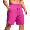 G Gradual Men’s Athletic Running Shorts with Zipper Pockets Quick Dry 7″/ 5″/ 9″ Workout Gym Shorts for Basketball Hiking(Rose)