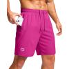 G Gradual Men’s Athletic Running Shorts with Zipper Pockets Quick Dry 7″/ 5″/ 9″ Workout Gym Shorts for Basketball Hiking(Rose)