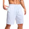 G Gradual Men’s Athletic Running Shorts with Zipper Pockets Quick Dry 7″/ 5″/ 9″ Workout Gym Shorts for Basketball Hiking(White)