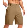 G Gradual Men’s Casual Shorts 7″/ 9″ Lightweight 4 Pockets Stretch Quick-Dry Summer Shorts for Golf Work Hiking Trips(Dark Khaki)