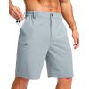G Gradual Men’s Casual Shorts 7″/ 9″ Lightweight 4 Pockets Stretch Quick-Dry Summer Shorts for Golf Work Hiking Trips(Light Grey)