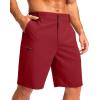 G Gradual Men’s Casual Shorts 7″/ 9″ Lightweight 4 Pockets Stretch Quick-Dry Summer Shorts for Golf Work Hiking Trips(Red)