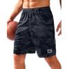 G Gradual Men’s Gym Shorts 5″/7″/10″ with Zipper Pockets Basketball Athletic Mesh Quick Dry Shorts for Workout Running Tennis(Camo Black)