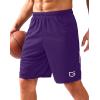 G Gradual Men’s Gym Shorts 5″/7″/10″ with Zipper Pockets Basketball Athletic Mesh Quick Dry Shorts for Workout Running Tennis(Purple)