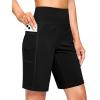 G Gradual Women’s 7” Athletic Long Shorts with Pockets High Waisted Stretch Bermuda Shorts for Women Walking Workout Casual(Black)
