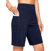G Gradual Women’s 7” Athletic Long Shorts with Pockets High Waisted Stretch Bermuda Shorts for Women Walking Workout Casual(Navy)