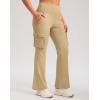 G Gradual Women’s Fleece Lined Cargo Pants 6 Pockets Bootcut Water Resistant Winter Flare Leggings for Work, Hiking, Travel(Dark Khaki)