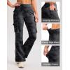 G Gradual Women’s Fleece Lined Cargo Pants 6 Pockets Bootcut Water Resistant Winter Flare Leggings for Work, Hiking, Travel(Grey Camo)