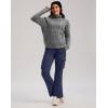 G Gradual Women’s Fleece Lined Cargo Pants 6 Pockets Bootcut Water Resistant Winter Flare Leggings for Work, Hiking, Travel(Navy)