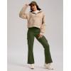 G Gradual Women’s Fleece Lined Cargo Pants 6 Pockets Bootcut Water Resistant Winter Flare Leggings for Work, Hiking, Travel(Olive)