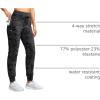 G Gradual Women’s Fleece Lined Joggers 28″/30″/32″ High Waisted Sweatpants Water Resistant Thermal Warm Pants Zipper Pockets(Grey Camo)