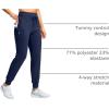 G Gradual Women’s Fleece Lined Joggers 28″/30″/32″ High Waisted Sweatpants Water Resistant Thermal Warm Pants Zipper Pockets(Navy)