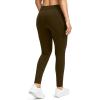G Gradual Women’s Fleece Lined Winter Leggings High Waisted Water Resistant Thermal Hiking Ski Pants for Women with Pockets(Brown)