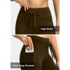 G Gradual Women’s Fleece Lined Winter Leggings High Waisted Water Resistant Thermal Hiking Ski Pants for Women with Pockets(Brown)