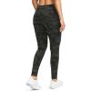 G Gradual Women’s Fleece Lined Winter Leggings High Waisted Water Resistant Thermal Hiking Ski Pants for Women with Pockets(Green Camo)