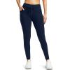 G Gradual Women’s Fleece Lined Winter Leggings High Waisted Water Resistant Thermal Hiking Ski Pants for Women with Pockets(Navy)