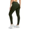 G Gradual Women’s Fleece Lined Winter Leggings High Waisted Water Resistant Thermal Hiking Ski Pants for Women with Pockets(Olive)