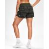 G Gradual Women’s Running Shorts with Mesh Liner 3″ Workout Athletic Shorts for Women with Phone Pockets(Green Camo)