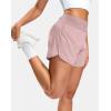 G Gradual Women’s Running Shorts with Mesh Liner 3″ Workout Athletic Shorts for Women with Phone Pockets(Pink)