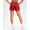 G Gradual Women’s Running Shorts with Mesh Liner 3″ Workout Athletic Shorts for Women with Phone Pockets(Red)