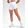 G Gradual Women’s Running Shorts with Mesh Liner 3″ Workout Athletic Shorts for Women with Phone Pockets(White)