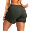 G Gradual Women’s Running Shorts with Zipper Pockets Quick Dry Athletic Workout Gym 3″ Shorts for Women with Comfy Liner(Army Green)