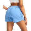 G Gradual Women’s Running Shorts with Zipper Pockets Quick Dry Athletic Workout Gym 3″ Shorts for Women with Comfy Liner(Light Blue)